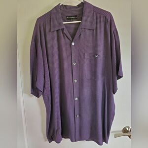 Purple Casual Button Down Shirt Lightweight Fabric